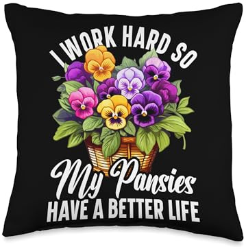 Pansy Flower Seeds for Planting Pansies Flower Gardening Throw Pillow