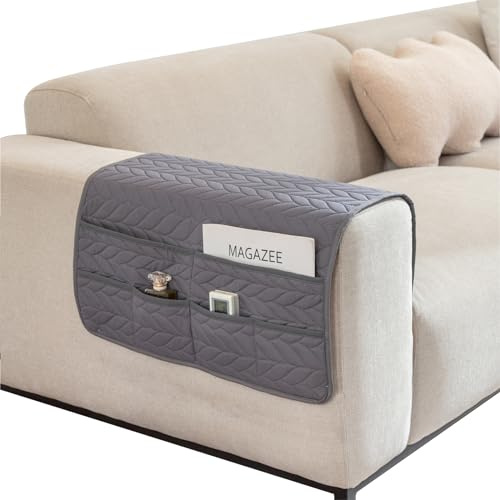 Organizador de sofá, bolsillo colgante de reposabrazos, silla, bolsa de almacenamiento, sofá, antideslizante, 6 bolsillos, para mando a distancia, TV, teléfono, libro, revista, tableta