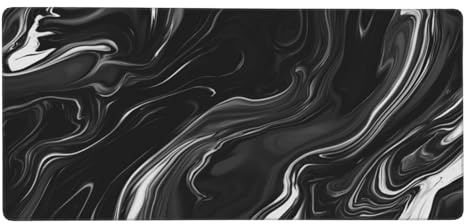 Schwarz und Weiß Mauspad XXL Gaming 700x400x3 mm, Mauspad Groß Kunst Mousepad mit Anti Rutsch Basis und Wasser Resistent Weiche Oberfläche, Verbesserung Geschwindigkeit der Büroarbeit, Desk Mat-LG983