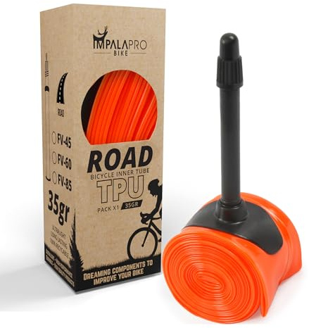 IMPALAPRO - TPU Schlauch Rennrad 700x18-32C Ultraleicht 35g | Rennradschlauch 28 Zoll TPU 0.25mm, Optimaler Druckerhalt, Presta-Halbmetallventil 45/65/85mm, für 18/23/25/28/30/32C