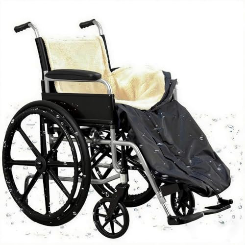 GFERTRE Waterproof Wheelchair Blanket with Zipper, Waist 51.18“ Fleece Wheelchair Winter Ponchos for Adults Jacket,Coat, Warmers Leg/Foot Covers Universal fit
