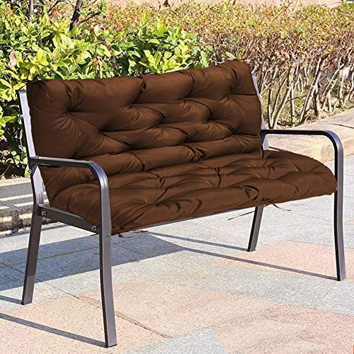 Cuscino per Sedia da Giardino Impermeabile per mobili da Esterno, per Veranda, Patio, Altalena, Imbottito, con Schienale, Marrone, 120 x 100 x 10 cm