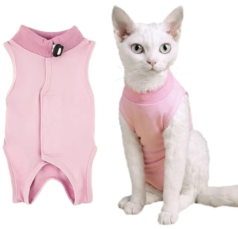 KAIYAYA Body para gatos después de la operación, traje de recuperación, ropa modal, recuperación para castración, gato, traje para gatos después de la esterilización, heridas abdominales, ropa para
