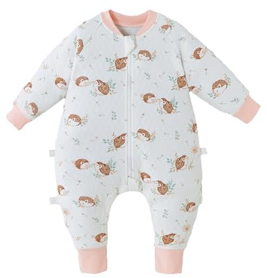 Baby sovsäck 1,5 TOG med fötter 100 % bomull nyfödd sovsäck med ben unisex bärbar filt linda för nyfödda 18-36 månader rosa