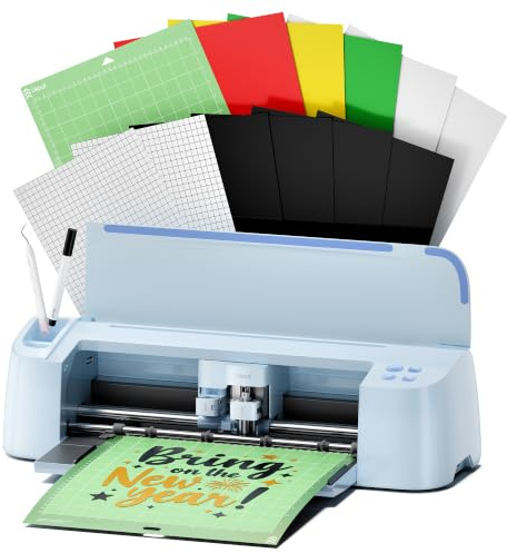 Likcut Schneideplotter 30,5 cm – A3 Plottermaschine Cutter Machine Smart Sticker Maker mit Print-Then-Cut, All-in-One Starter-Set für Vinylfolie & Sticker, Ideal für Deko, Etiketten & Geschenke, Blau
