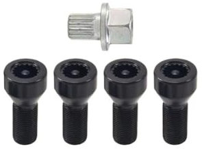 BASPHHH écrou Jante Compatible avec 1 2 3 4 5 6 7 Series Les Boulons De Verrouillage De Roue De Voiture M14 X 1,25 Écrou De Moyeu De Roue avec Clé