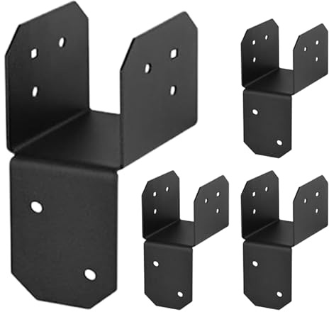 Supporti Per Pali 4x4 In Legno | 4 Pezzi di Staffe di Fissaggio Per Travi, Connettore Ad Alta Trave Carico Rinforzo Per Pergola Cabina Recinzione Terrazza