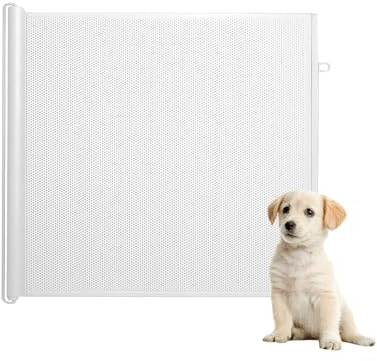 Treppenschutzgitter ohne Bohren, 0-130 cm ausziehbares Babyabsperrgitter, Sicherheits-Hunde-Laufgitter, tragbarer Haustierzaun für Treppen, Schlafzimmertüren und Korridore(Weiß)