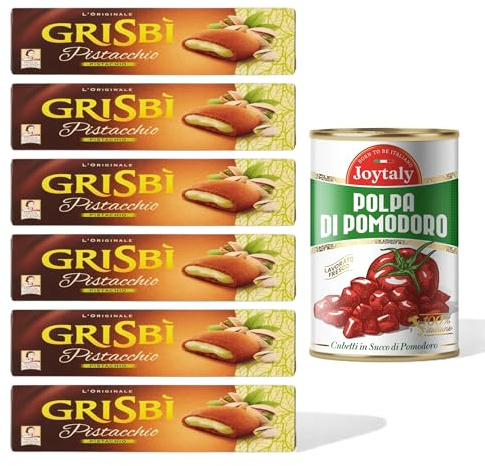 6 X Matilde Vicenzi Grisbi Biscotti Pistacchio Biscotti con crema al pistacchio riempimento biscotti biscotti 100% biscotti italiani 150 g + borsa JOYTALY SHOPPING BAG