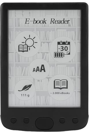 VBESTLIFE Lector de Libros Electrónicos BK6025, Lector de Libros Electrónicos de Pantalla de Tinta de 6 Pulgadas, Lectura Personalizada, para Viajar, Viajar o Relajarse en Casa (16GB)