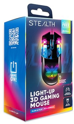 STEALTH Gaming Wired Light-Up Gaming Mouse - Compatible with Console and PC, perfect for gaming or everyday use.