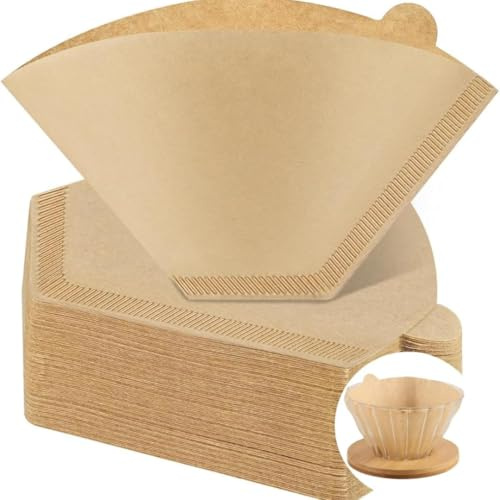 160 Count #4 Cone Coffee Filters 8-12 Cup, Natural Coffee Filters 4 Cone Paper fits for Pour Over and Drip Coffee Maker, Unbleached, Chlorine Free Size 4