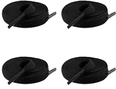 GNALIA Lacci Scarpe, 2 Paia 4 Pezzi, Piatti Lunghi 120Cm Neri Robusti, Per Trekking Montagna Scarponi
