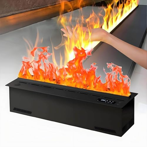 GIZMIT Chimenea de Vapor de Agua 3D con Control Remoto,humidificador Empotrado con Llama de 16 Millones de Colores,diseño Integrado,Ahorro de Espacio,Ideal para el hogar y hoteles Remotecontrol-100cm