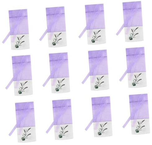 TOBBOMEY 12 Pezzi Sacchetti Vuoti Lavanda in Garza Fine per Erbe Aromatiche e Spezie Bustine Profumate Riutilizzabili per Organizzare Gioielli e Regali