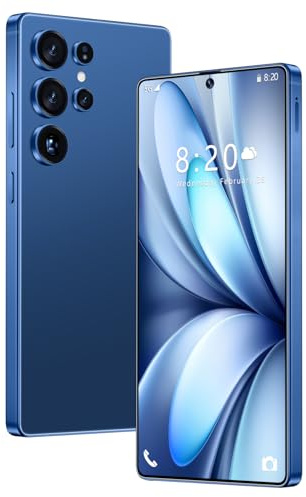 Smartphone S26 Ultra Pas Cher, Version Internationale débloquée, écran HD 7,3 Pouces, Android 14.0, 16 Go de RAM, 1 to de ROM, Double SIM, réseau 5G, pour Jeux TV,Dark Blue-1TB