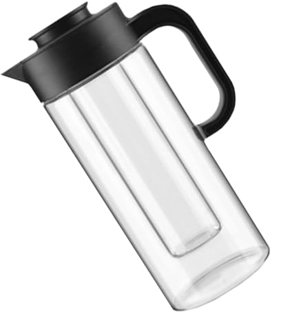 Uonlytech Grosse Carafe D'eau en Verre 1500 Ml Noire, Bouilloire Résistante à Haute Température, Pichet Transparent pour Jus et Thé, Usage Domestique, Grosse Capacité sans Fuite