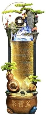XJBTBA Fontana da Esterno Imitazione di Fontana a Cascata a Forma di Pietra rocciosa - Decorazione paesaggistica acquatica per uffici, soggiorni, terrazze e ingressi