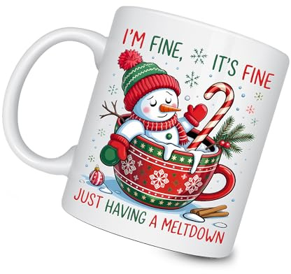 Star Online Funny Christmas Mug 11oz Ceramic Coffee Cup, Novelty Xmas Gift for Adults, Friends & Colleagues, Festive Party Present, Secret Santa Office Gifts (Design 4)
