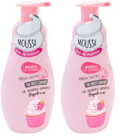 The Fruit Company Pack 2 Jabones de Manos Mousse – Aromas Frutales Sandía, Melón, Fresa Nata y Coco – Limpieza e Hidratación con Aloe Vera – Piel Suave y Perfume Afuera (FRESA NATA)