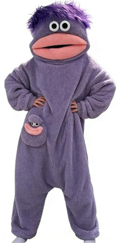 Silly Onesies Adult Green Plush Big Mouth Monster Animal Onesie Unisex