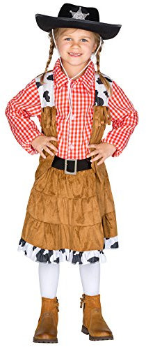 tectake dressforfun Mädchenkostüm Cowgirl | Traditionelles Kostüm inkl. wundervollem Gürtel (10-12 Jahre | Nr. 300547)
