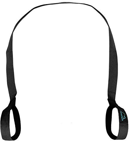 CampTeck U6820 Cinghia Tappetino Yoga Poliestere 180cm x 3.8cm Tracolla Regolabile Resistente per Yoga, Pilates, Esercizi, Aerobica, Tappetino Esercizi Sport - Nero