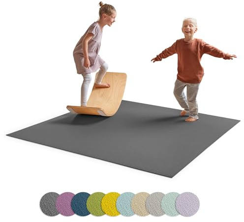 Ehrenkind® Made in Germany Anti-Rutsch Krabbelmatte Oeko-Tex Matten | Spielmatte Baby | Größe 160x200 cm GRAU