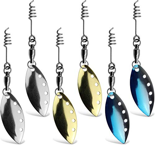 Spinnerblättchen Kunstköder Gummifisch Zubehör als Set mit Wirbel und Federschraube, Größe:Set 1