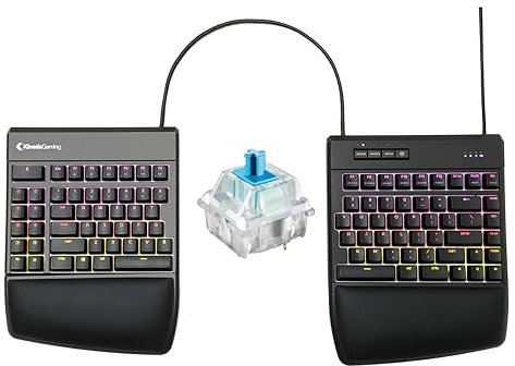 KINESIS USB Gaming Freestyle Edge RGB Split Mechanische Tastatur (MX Blue)