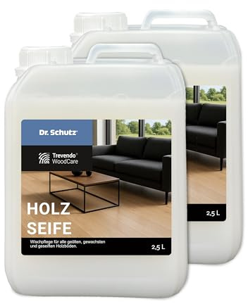Dr. Schutz Holzseife by Trevendo Woodcare - natürliche Holzpflege für geölte, gewachste & seifenbehandelte Holzoberflächen | pflegende & rückfettende Holzseife | Made in Germany (2x 2,5 Liter)