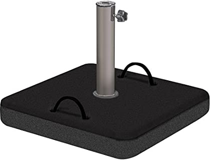OUTLIV. Schirmständer, 60kg, für Sonnenschirme 35-70 mm, Beton/Edelstahl | Beton/Edelstahl, 60kg Gewicht, für Schirmstöcke 35-70 mm, 59x59 cm, Anthrazit, für Garten und Terrasse
