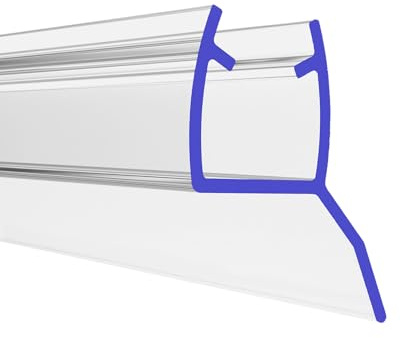 PRIOstahl Duschdichtung Dichtung mit Gummilippe Dichtungsprofil - 1 x Transparente Duschtürdichtung für Glasstärke: 6 mm Länge: 2 Meter Wasserabweiser für Duschtüren Glastüren Duschwand Bad