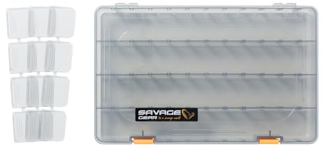 Savage Gear - Köderbox 6B tief - DREI Feste Fächer Plus verstellbare Tacklebox Ködereimer