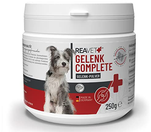ReaVET Gelenk Complete Gelenkpulver für Hunde - Naturprodukt mit Grünlippmuschel Hund, Teufelskralle, Lachs-Mehl I Gelenk Pulver für ausgewachsene und Senioren-Hunde