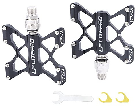 Pédale de vélo pliable en alliage d'aluminium double face à dégagement rapide pour pédale Brompton pour dahon pour pédales antidérapantes Birdy (Noir)
