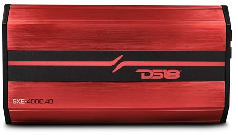 DS18 SXE-4000.4D/RD Car Amplifier Stereo Full-Range Class D 4-Channel 275x4 RMS @4 OHM 4000 Watts - Powerful and Compact Amp for Speakers in Car Audio System