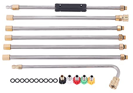 Nettoyeur de pression pour toiture gouttière nettoyeur - barres d'extension de toit, nettoyeur de buse - 4000 5 pointes, accessoires de lavage de fenêtre, nettoyeur de pression