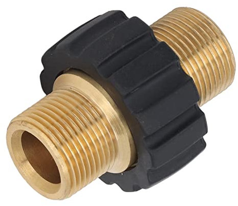 Adaptateur de Nettoyeur Haute Pression Connecteur de Tuyau de Pistolet 5000PSI Pièces de Rechange de Machine à Laver, Adaptateur de Tuyau de Nettoyeur Haute Pression en Laiton (Mâle M22 à mâle M22