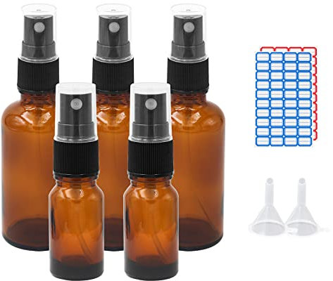 Reyshin Flacon Vaporisateur Spray Vide Verre Ambre 50ml Bouteille en Verre Brun Vaporisateur Pour Huiles Essentielles AromathéRapie Parfum Massage