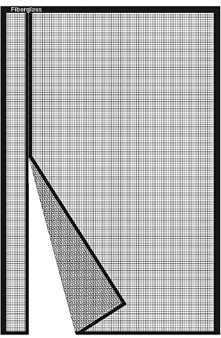 Risareyi Sidoöppning Magnetiskt myggnät 125 x 210 cm, svart glasfibernät, myggnät gardin dörr fönster balkong dörrar automatisk stängning, med självhäftande tejp