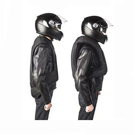 YXYMOTEFLY Motorrad-Airbagweste Aufblasbare Motocross-Weste Atmungsaktives 3D-Netz, Mehrere Airbags Reflektierende Jacke Mit Reißverschluss (Color : Black, Size : M)