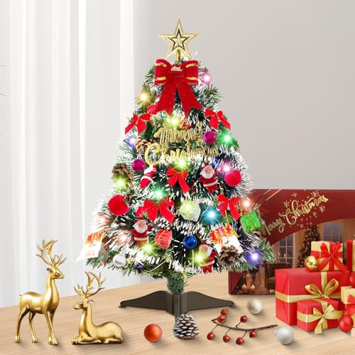Mini Alberi di Natale, Albero di Natale artificiale 60 cm, Albero di Natale da Tavolo, Ornamenti per Feste di Natale Ornamenti da Tavola in Home Office Decorazione da Tavolo