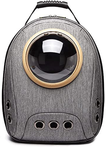 Samnuerly Robuster tragbarer Katzenrucksack, Raumkapsel-Haustierträger, Hunde-Wanderrucksack, Katzenrucksackträger für Reisen/Wandern/Outdoor, grau, gemütlich