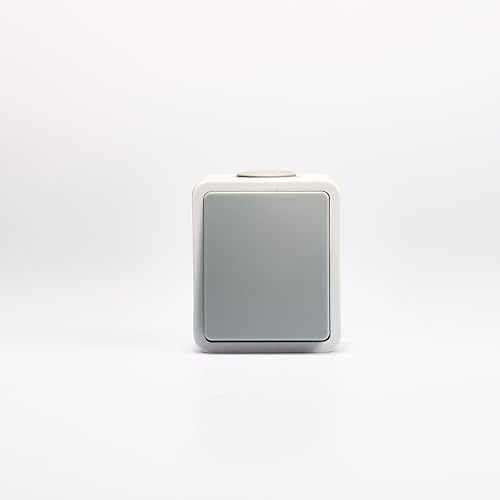 Conmutador para ambientes húmedos de superficie | Arreglar | Interruptor de luz con conector IP54, gris
