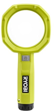 RYOBI 4 V USB-LITHIUM Akku-Lupenleuchte RML4-0, 2 Intensitäten: 60/200 Lumen, 3-fache Vergrößerung, ohne Akku und Ladegerät