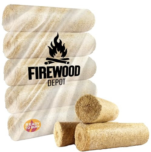 Laeto Firewood Depot Solid Fuel Blocks Wood Briquettes | Long Lasting Logs For Open Fire, Wood Burner, Fire Pit and Pizza Ovens - 30 Blocks