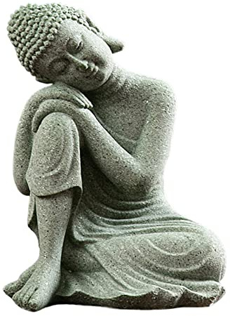 Buddhastaty mini Buddha Buddah prydnad sandsten vilar sovande Buddha mediterande tillbehör för zen trädgård stil 1 liten Buddha Buddha Buddha Figur Garten Buddha dekor
