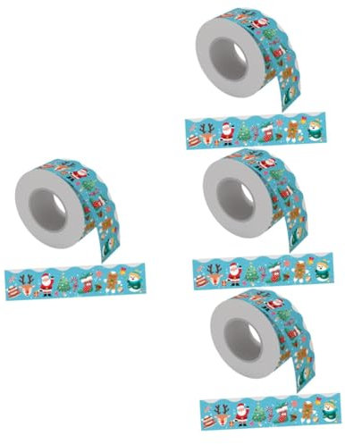 HOODANCOS 4 Rollen Festival Bulletin Board Border Verschleißfester Border Sticker Dekorativer Border Trim Für Weihnachtsdekorationen