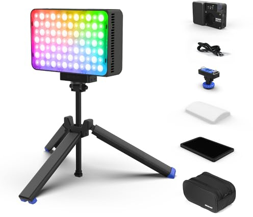 amaran Ace 25c Kit RGB Pocket LED Light,Boost Mode to 32W Mini On Camera Video Light,2300K~10000K Support Magnetic Attraction and App Control with Carrying Case,Mini Tripod,Grid (Charcoal)